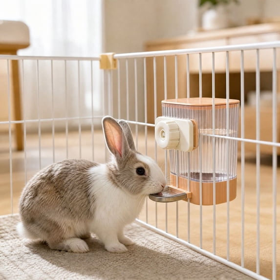 Rabbit Water Bottles 750ml, Guinea Pig Bottle, Non Drip Small Pet Automatic Water Dispenser _ Orange