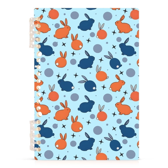 Rabbit Wave Point A5 Notebook Refillable 60 Sheets Detachable Ring Binder PP Cover Journal