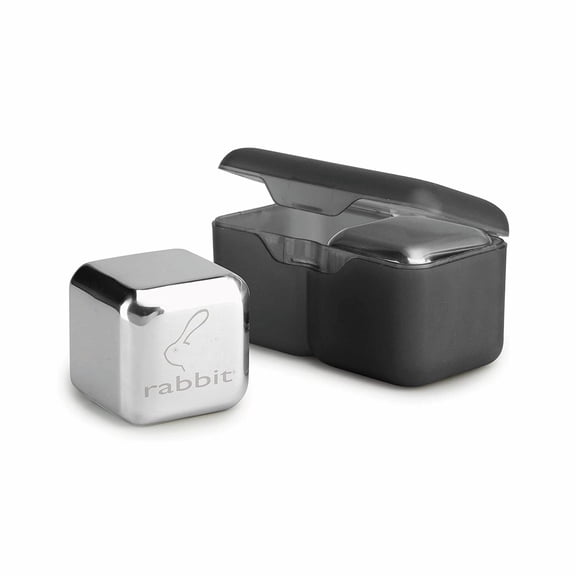 Rabbit Jumbo Chilling Stones - Premium Stainless Steel Whiskey Rocks for Chilling Fine Spirits and Beverages, Reusable Drink Cooling Stones with Storage Case
