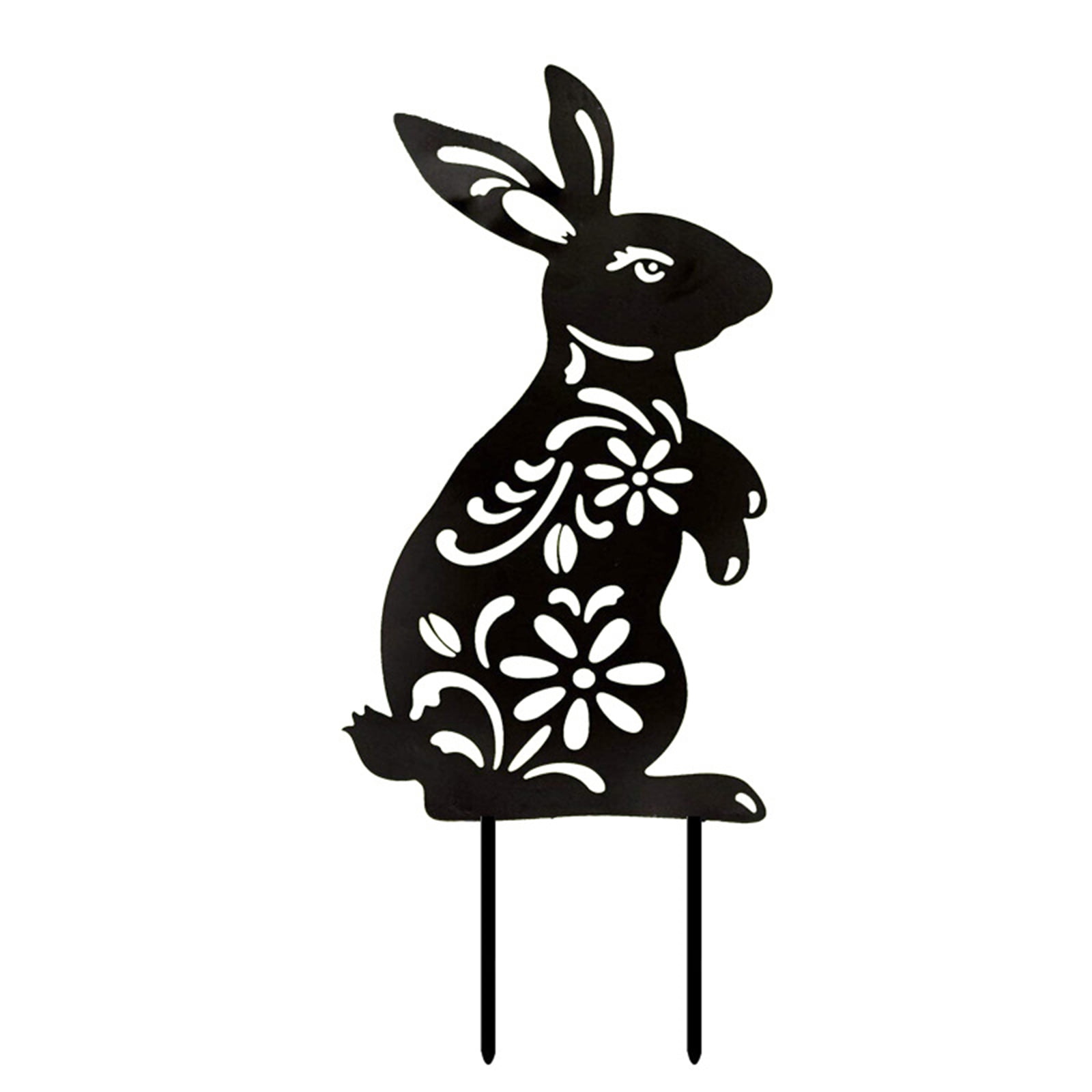 Rabbit Yard Art Stakes, Acrylic Retro Bunny Decor, Easter Bunny Metal ...