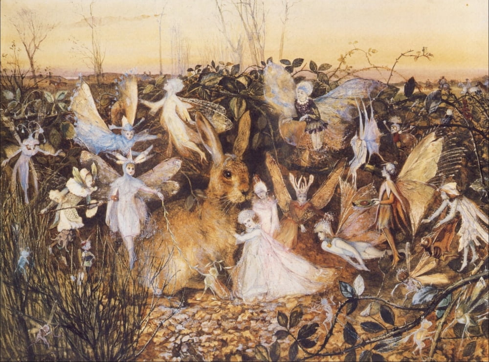 Rabbit amongst the fairies Canvas Art - John Anster Fitzgerald (18 x 24)