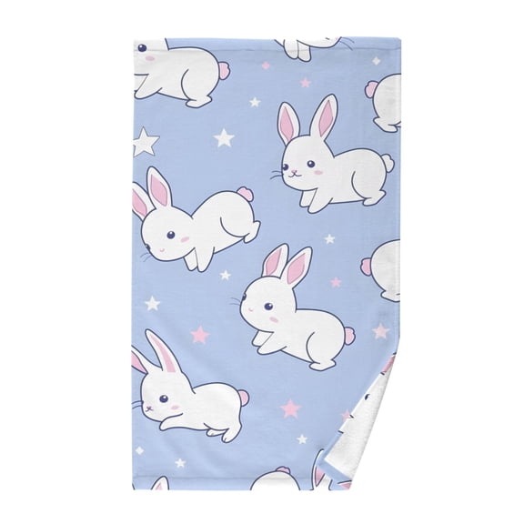 Rabbit and Star Cotton Face Towels Absorbent Hand Towel Soft Bathroom Towel for Kitchen Hotel Decoration