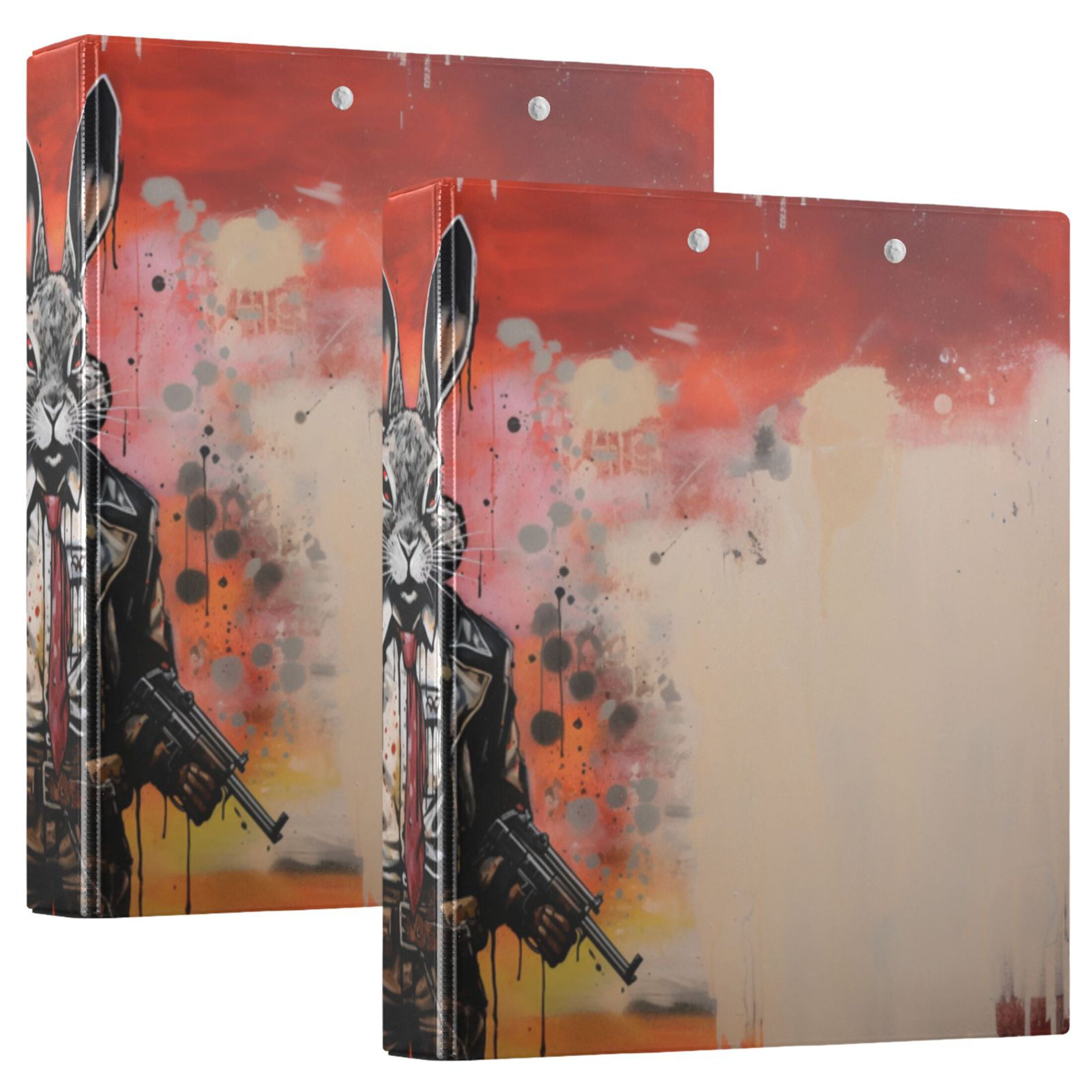 Rabbit in Suit 3 Ring Binders 1.5 inch Hardcover File Folders with ...
