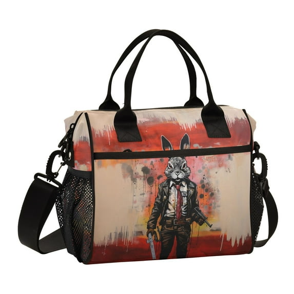 Rabbit in Suit Cooler Bag Lunch Bag Soft Cooler Cooling Tote Insulated Lunch Box for Adult Men Women