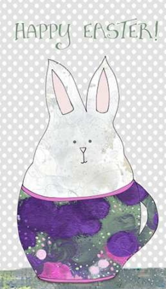 Rabbit in Tea Cup Canvas Art - Sarah Ogren (12 x 18)