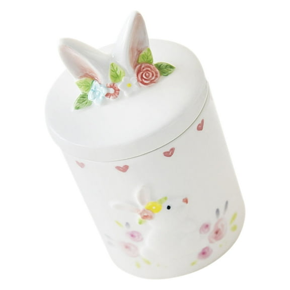 Rabbit-shaped Jar Easter Candies Cookies Storage Jar Ceramic Candy Jar Kitchen Tea Canister Party Favor
