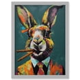 thumbnail image 1 of Rabbit with Cheroot Cigars Wearing Suit Modern Artwork Framed Wall Art Print A4, 1 of 4