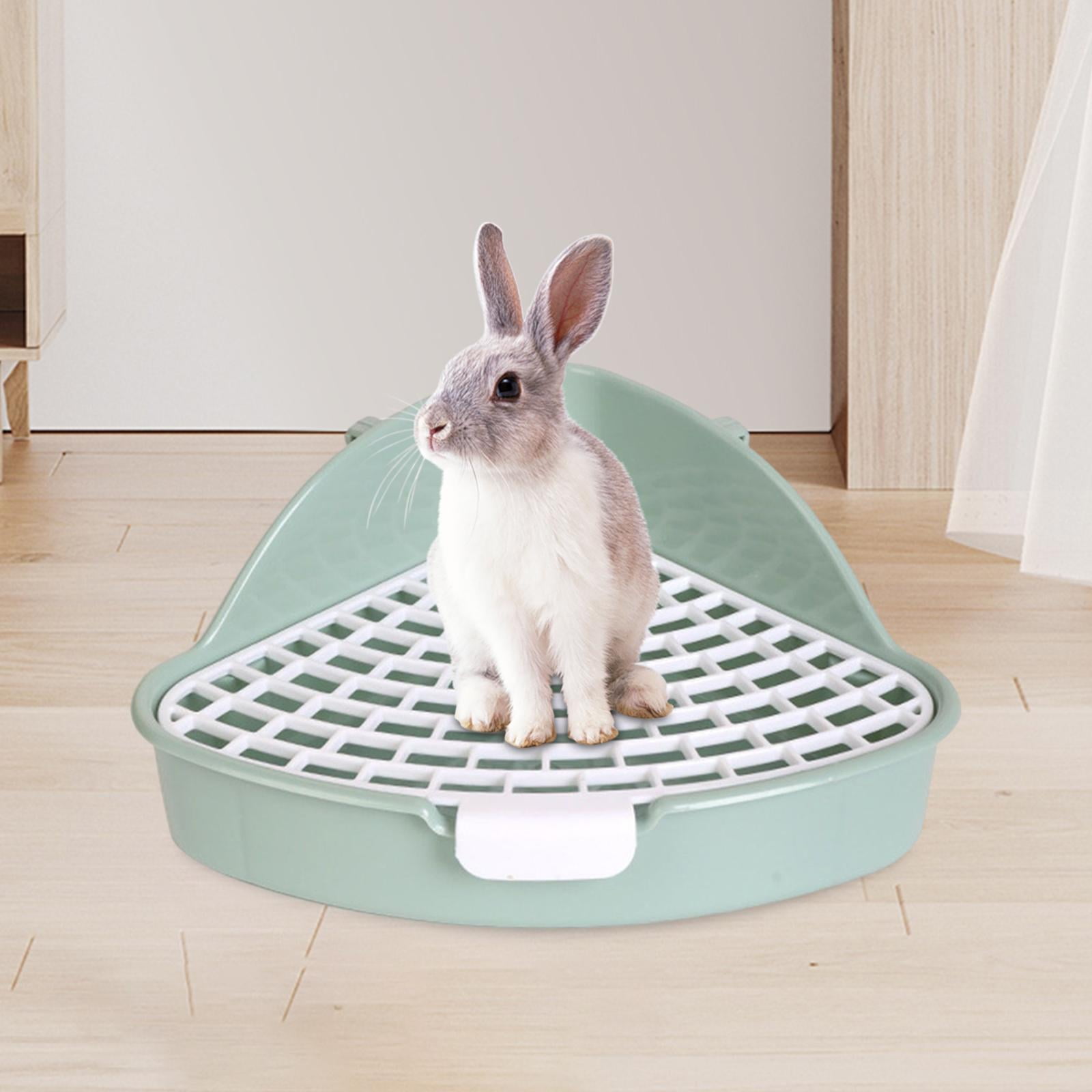 Rabbit with Grid Potty Triangle Bedding Box Bunnies Toilet Box Pet Pan