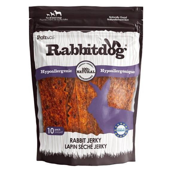 Rabbitdog Rabbit Jerky Chew Treats, 10 Pack