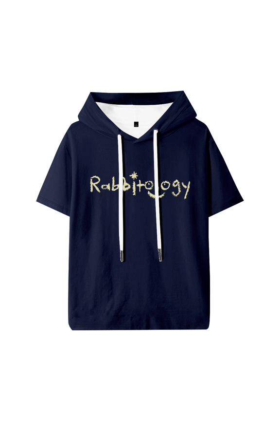 Rabbitology Logo Hooded T-shirt Unisex Short Sleeve Casual Fashion Tee