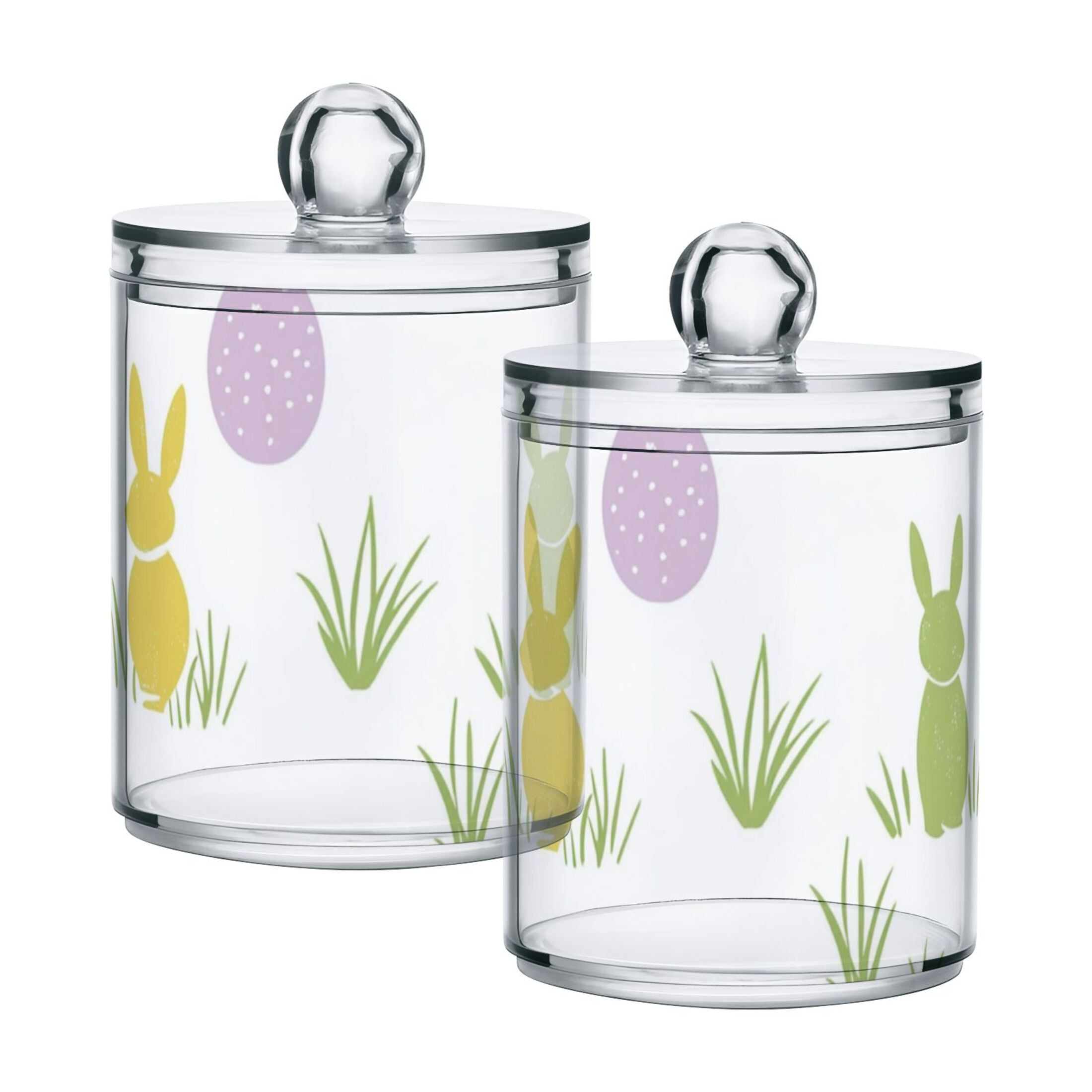 Plastic Sorting Rabbit Rabbits Easter Eggs Grass Pastel Color Translucent Plastic Cans Storage ...