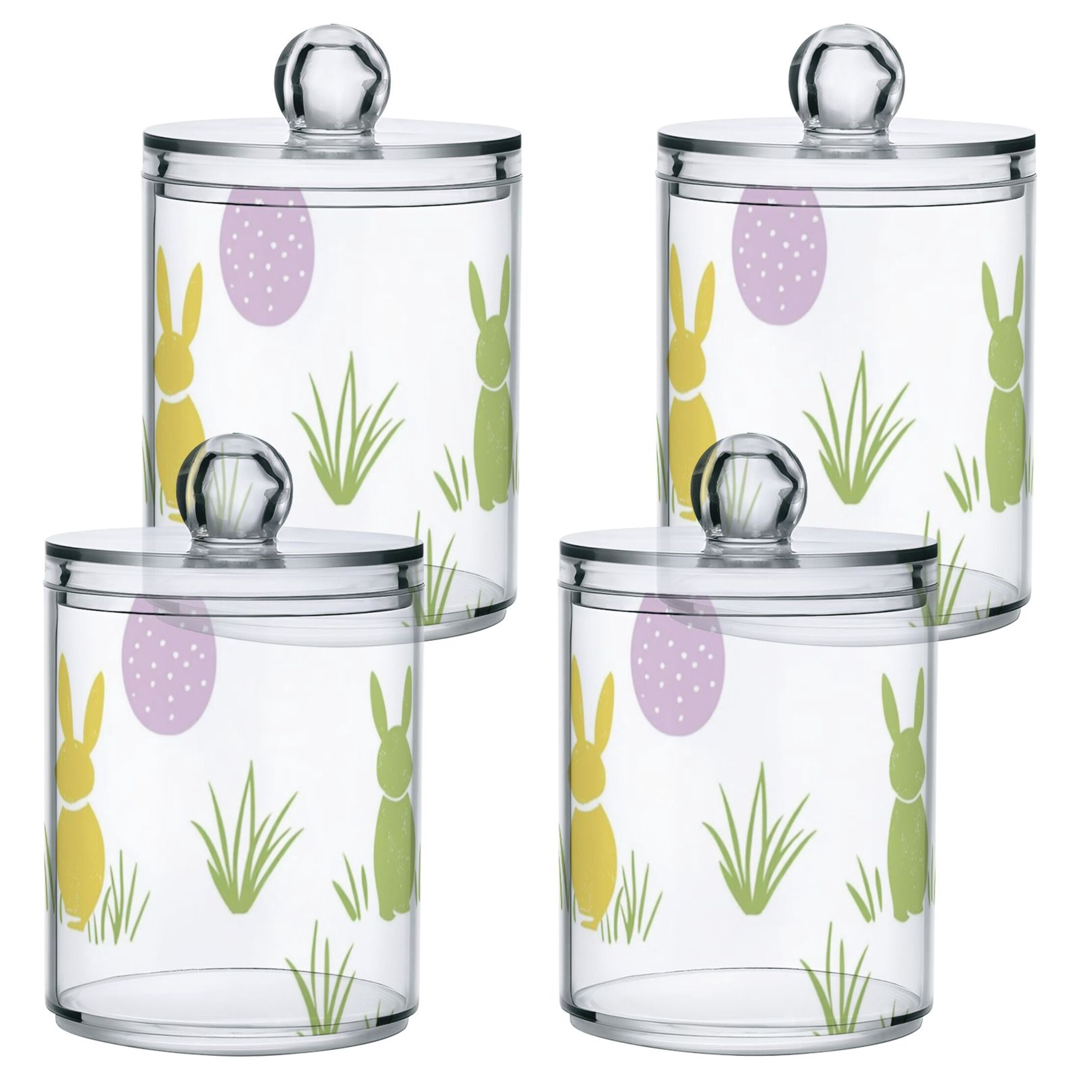 Plastic Sorting Rabbit Rabbits Easter Eggs Grass Pastel Color Translucent Plastic Cans Storage ...
