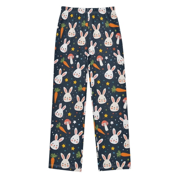 Rabbits Head Carrot Star Christmas Pajama Pants Soft and Lightweight Elastic Waistband Christmas Pajama Pants