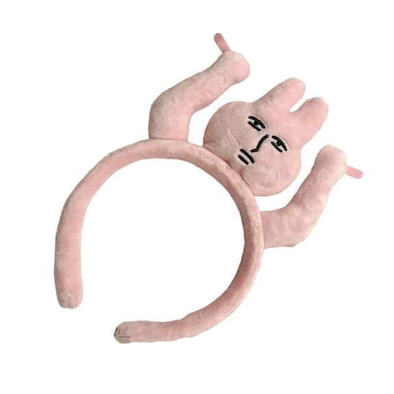 Rabbits Headband for Girls Soft Plush Comfortable Hair Accessory for Parties and Daily Wear
