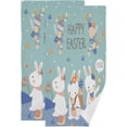 thumbnail image 1 of Rabbits Hunt Eggs Hand Towels 2 PCS, Spring Easter Kitchen Towel Ultra Soft and Highly Absorbent,Decorative Fingertip Face Towel for Bathroom Hotel, 28.3"x14.4", 1 of 4