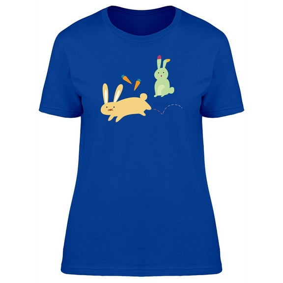 Rabbits Jumping For Carrot T-Shirt Women -Image by Shutterstock, Female Small