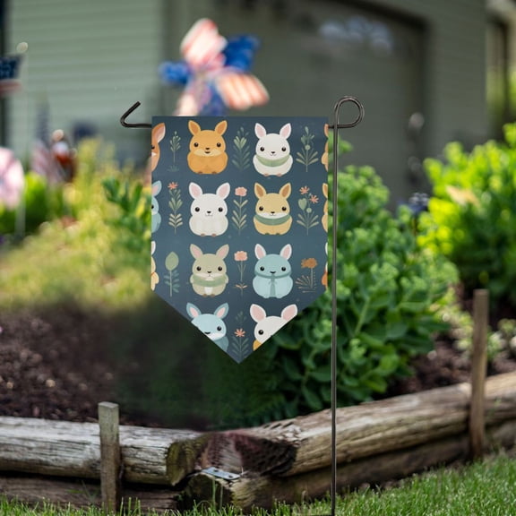 Rabbits Leaves Garden Flag 18" x 12.5" Double Sided Yard Lawn Outdoor Decor Small Yard Flags