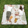 thumbnail image 1 of Rabbits Oranges Leaves Beach Blanket Outdoor Picnic Blanket 78"x 78" Waterproof Foldable for Beach Camping Travel Hiking Grass Lawn Park, 1 of 5