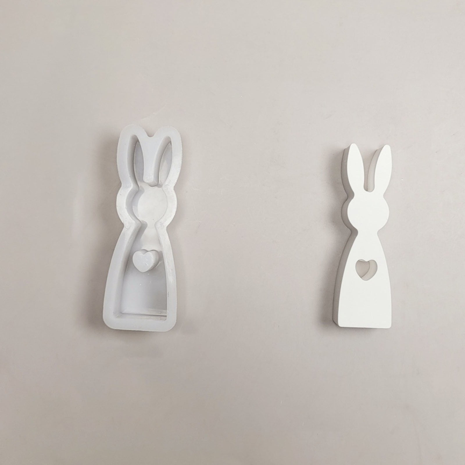Rabbits Ornament Silicone Mold | Heart Shape Bunny Design | Durable DIY ...