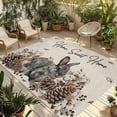 thumbnail image 1 of Rabbits Pine Cone Outdoor Rug for Patio/Deck/Porch, Non-Slip Large Area Rug 4 x 6 Ft, Sweet Home Texture Rustic Leaf Retro Beige Indoor Outdoor Rugs Washable Area Rugs, Camping Rug Carpet Runner, 1 of 8