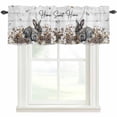 thumbnail image 1 of Rabbits Pine Cone Rod Pocket Curtain Valance, Sweet Home Texture Farmhouse Grey Wooden Farmhouse Window Valance for Living Room, Bedroom, Kitchen 54"W x 18"L, 1 of 9