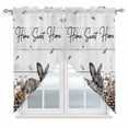 thumbnail image 1 of Rabbits Pine Cone Swag Valances for Windows, Kitchen Curtains 36 Inch Length 2 Panels Set, Sweet Home Texture Farmhouse Grey Wooden Short Curtains for Small Windows Rod Pocket Cafe Curtains 28"x36", 1 of 8
