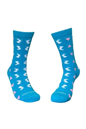 Rabbits and Hearts Patterned Socks from the Sock Panda (Adult Medium - Women's Shoe Sizes 5-10)