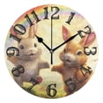 thumbnail image 1 of Rabbits and Rainbow Grassland 10 inch Wall Clocks Non Ticking Easy to Read Battery Decorative for Home Bathroom Kitchen Bedroom Living Room, 1 of 8