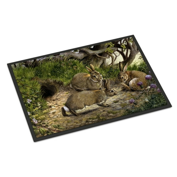 Rabbits and the Rabbit Hole Doormat 18x27
