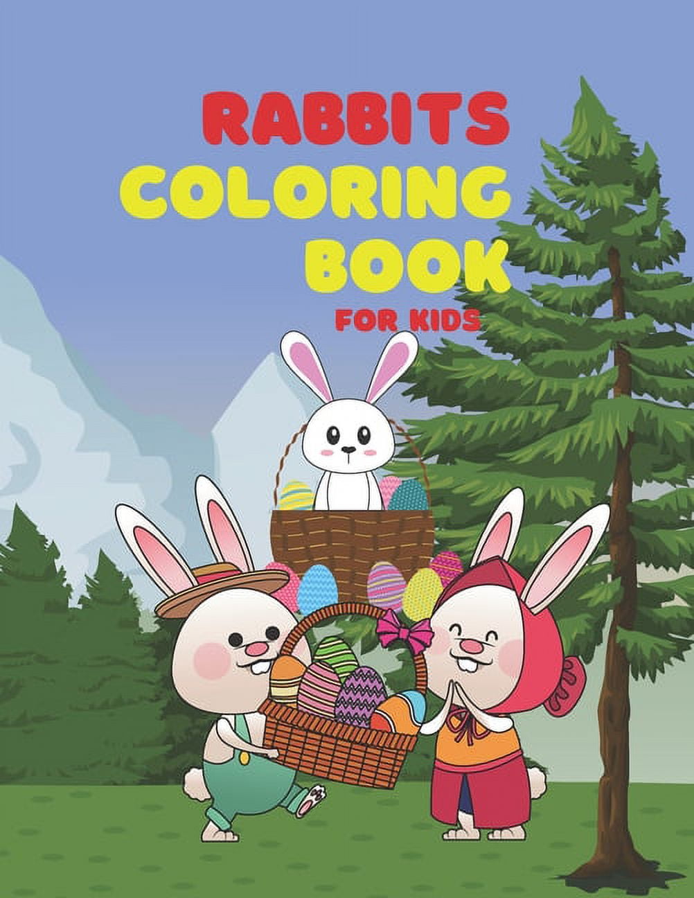 Rabbits coloring book for kids: Happy easter egg coloring book for kids ...