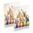 thumbnail image 1 of Rabbits in Easter Eggs Ring Binder Notebook Journey Note Diary College Ruled Spiral Notebook Study Loose Leaf Paper A5 60 Pages, 1 of 8