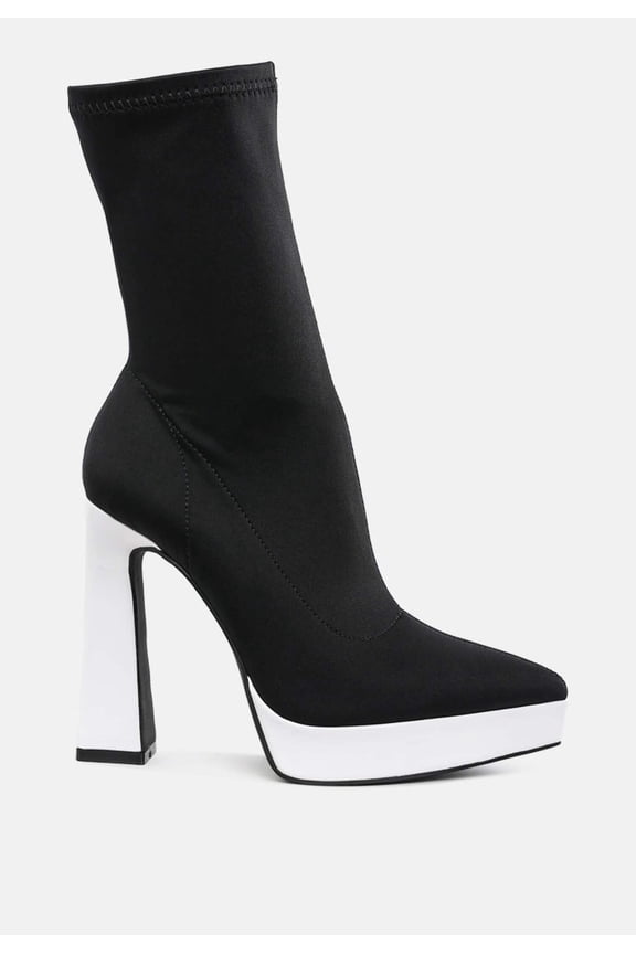 Rabha Contrasting Platform Detail Sock Boots