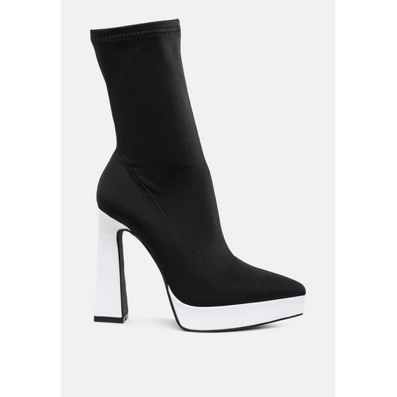 Rabha Contrasting Platform Detail Sock Boots