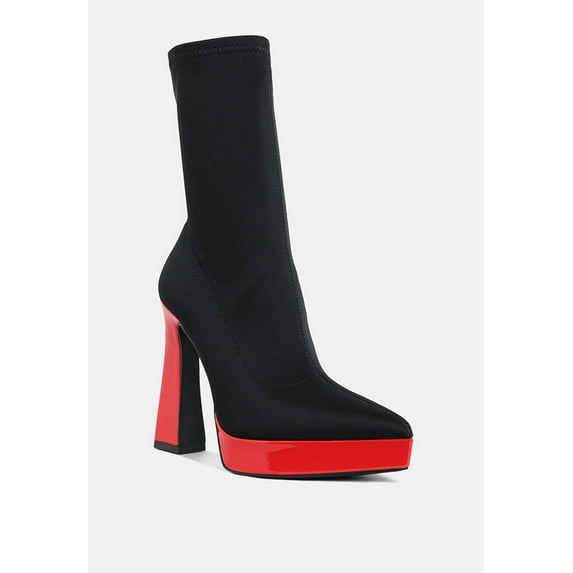 Rabha Contrasting Platform Detail Sock Boots