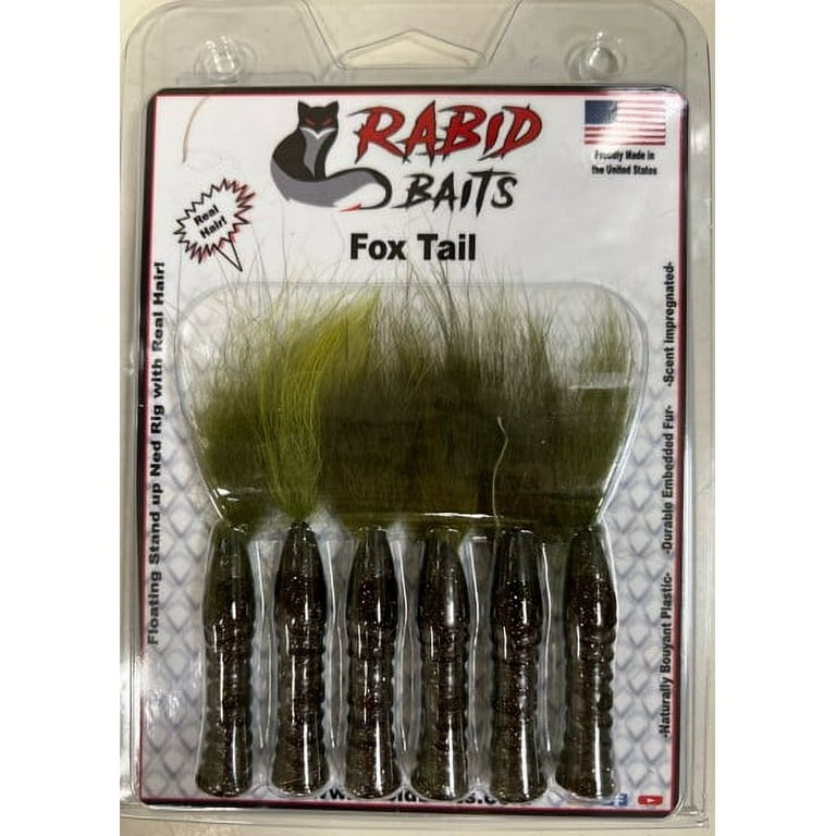 Rabid Baits Fox Tail Ned Rig Plastic Finesse Worm Lake Erie 3in 6pk 