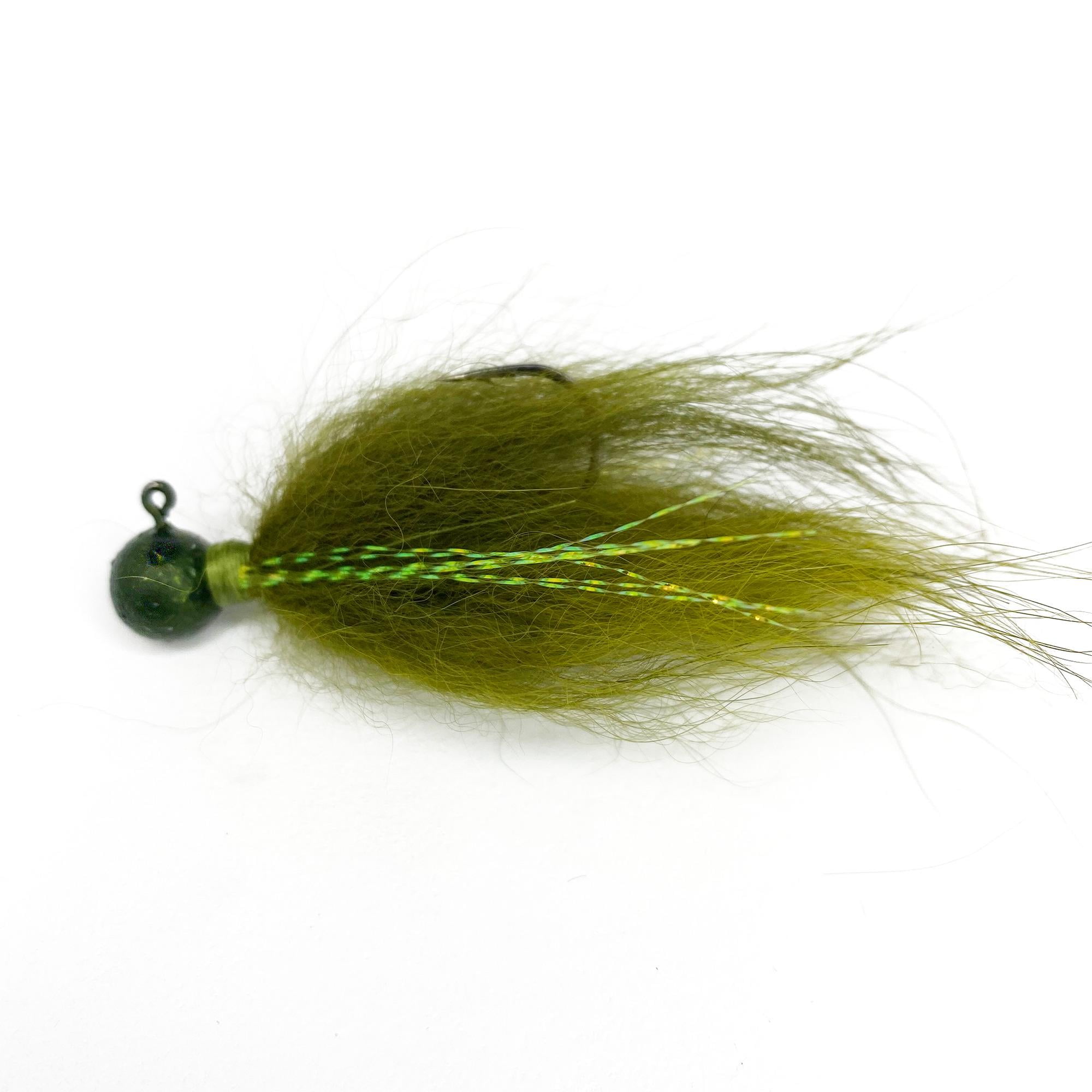 Rabid Baits HJ4-903 Hair Jig 1/4oz #1/0 Owner Hook Olive. - Walmart.com