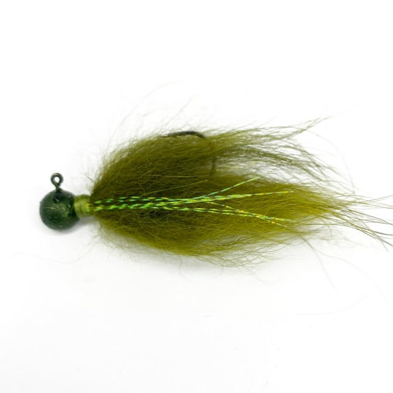 Rabid Baits HJ4-903 Hair Jig 1/4oz #1/0 Owner Hook Olive.