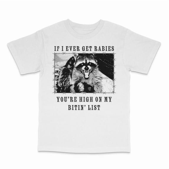 Rabies Humor T-Shirt Graphic Tee Custom Top Funny Medical Design Fashion Casual Apparel White S-5XL