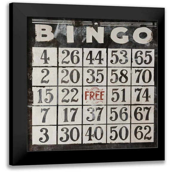 Rabo, Clayton 15x15 Black Modern Framed Museum Art Print Titled - Bingo
