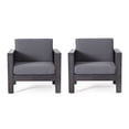 thumbnail image 1 of Rabun Outdoor Acacia Wood Club Chairs with Cushions (Set of 2), Dark Gray, 1 of 7