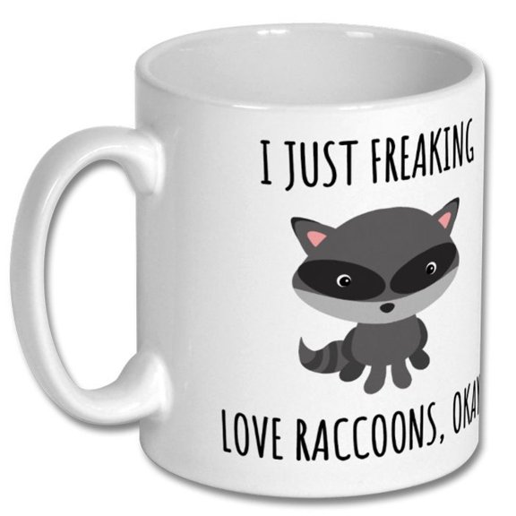 RacC1oon Meme Coffee Mug, Up to No Good Ceramic Mug in 11oz and 15oz Sizes, Office Coworker or RacC1oon Lovers Gift
