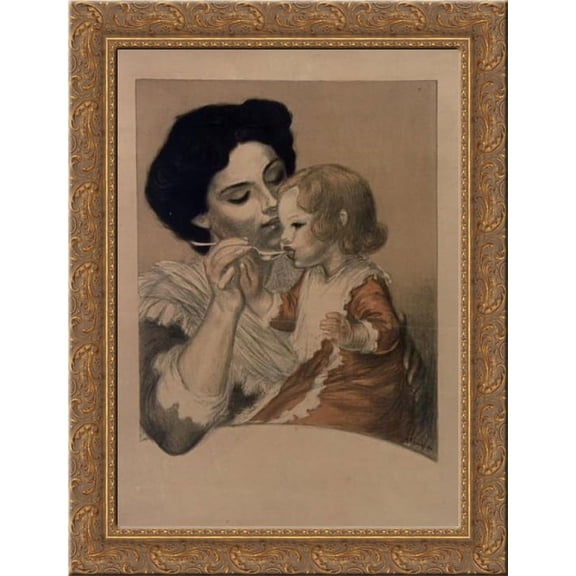 Racahout Des Arabes 24x20 Gold Ornate Wood Framed Canvas Art by Theophile Steinlen