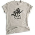 thumbnail image 1 of Racc & Roll Shirt, Unisex Women's Men's Shirt, Raccoon Shirt, Funny Raccoon Graphic Clever Raccoon T-shirt, Light Silk Gray, Large, 1 of 6