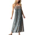 thumbnail image 1 of Raccmtaty Summer Dresses for Women 2024 Long Beach Dress Sleeveless Spaghetti Strap Floral Print Split Dress Midi Slip Dress, 1 of 8
