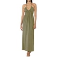 thumbnail image 1 of Raccmtaty Women Summer Dress V-Neck Low Cut Halter Lacing Backless Pleated Sleeveless Dresses, 1 of 6