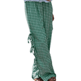 thumbnail image 1 of Raccmtaty Women Wide-Leg Pants Plaid Side Tie-Up Loose Trousers Spring Summer Casual Sweatpants Bottoms, 1 of 6