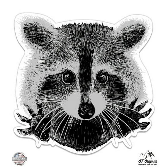Raccoon - 12" Vinyl Sticker Waterproof Decal