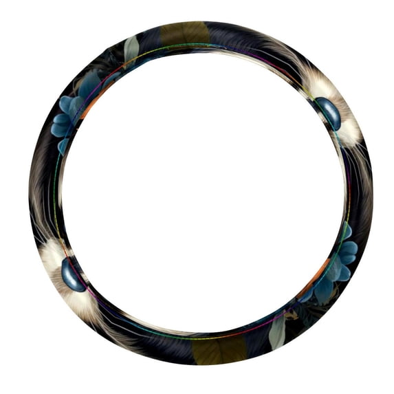 Raccoon 14.5 Inch Printing PVC Leather Car Wheel Cover Steering Wheel Cover Car Wheel Covers Auto Accessories
