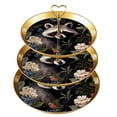 thumbnail image 1 of Raccoon 3 Tier Plastic Cupcake Stand | Dessert Table Display Holder with 21cm/24cm/27cm Plates | 32cm/12.5in Height, 1 of 6