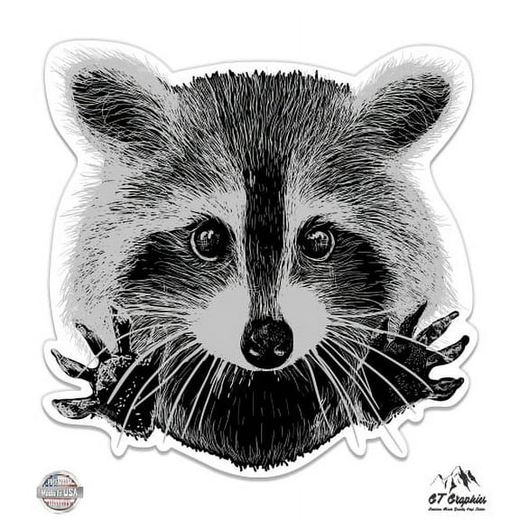 Raccoon - 8" Vinyl Sticker - For Car Laptop I-Pad - Waterproof Decal